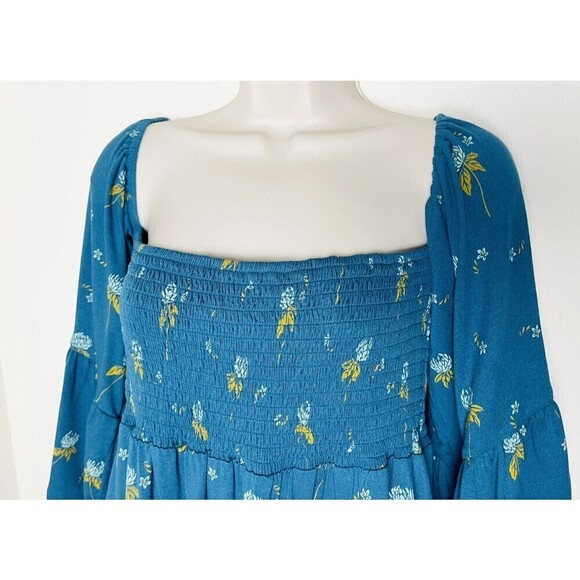 Free People Lana Off The Shoulder Smocked Tunic Top Size S Boho Flare Sleeve - Picture 6 of 9